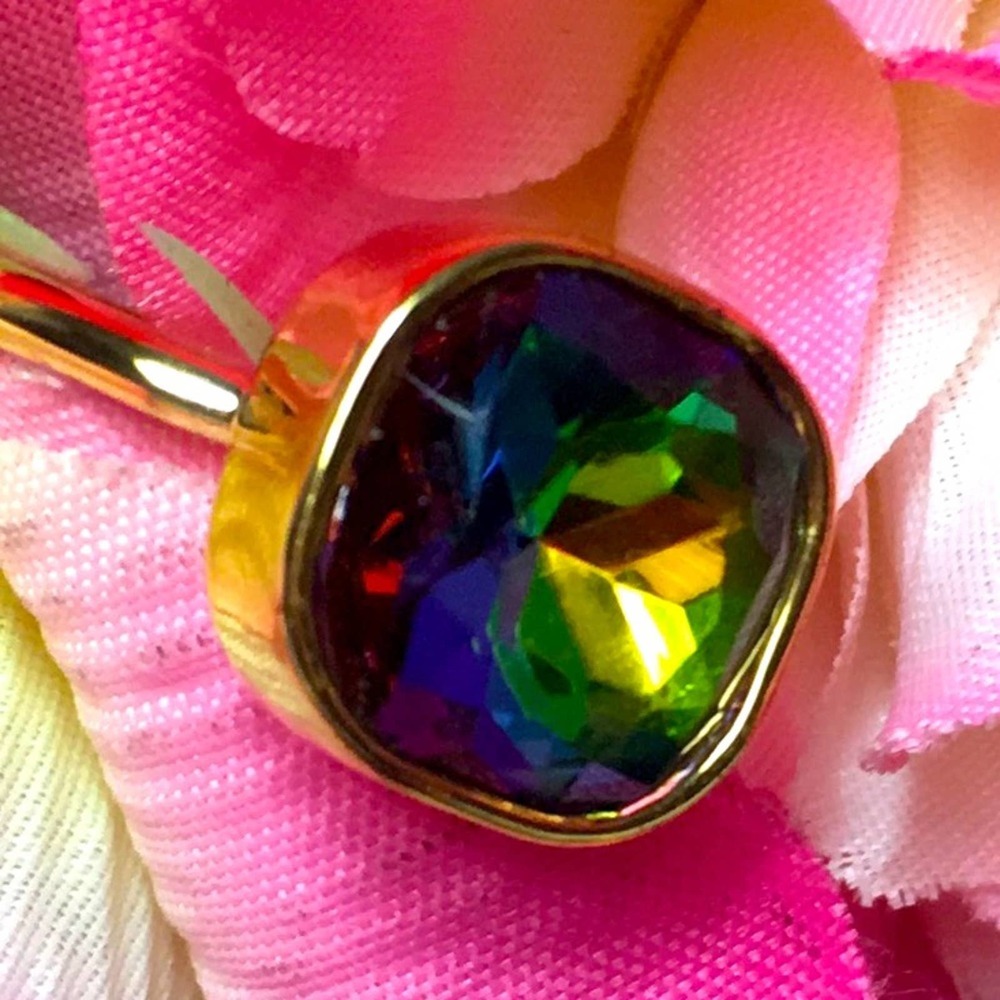 Ring 14K GOLD DIPPED CUBIC ZIRCONIA GIFT BOX SZ  7